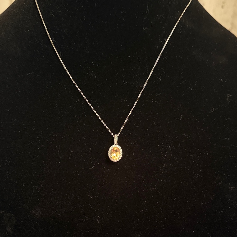 Kay Jewelers Elegant Silver Necklace with Topaz Birthstone Pendant